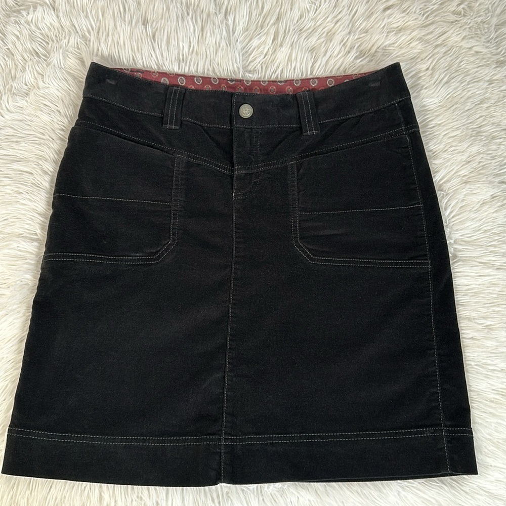 Athleta Black Velvet Velour Roseville Mini Skirt